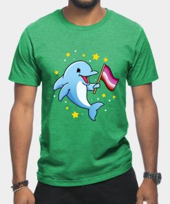 Lesbian T-Shirts - Lesbian Dolphin Lesbian Pride T-Shirt TP1503 11 - Lesbian Flag Lesbian Dolphin Lesbian Pride