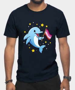 Lesbian T-Shirts - Lesbian Dolphin Lesbian Pride T-Shirt TP1503 12 - Lesbian Flag Lesbian Dolphin Lesbian Pride