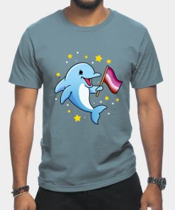 Lesbian T-Shirts - Lesbian Dolphin Lesbian Pride T-Shirt TP1503 13 - Lesbian Flag Lesbian Dolphin Lesbian Pride