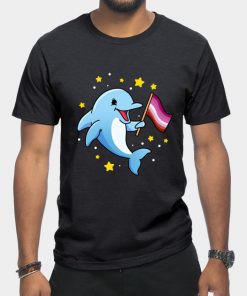 Lesbian T-Shirts - Lesbian Dolphin Lesbian Pride T-Shirt TP1503 14 - Lesbian Flag Lesbian Dolphin Lesbian Pride