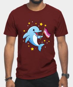 Lesbian T-Shirts - Lesbian Dolphin Lesbian Pride T-Shirt TP1503 15 - Lesbian Flag Lesbian Dolphin Lesbian Pride