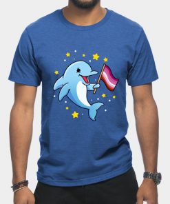 Lesbian T-Shirts - Lesbian Dolphin Lesbian Pride T-Shirt TP1503 16 - Lesbian Flag Lesbian Dolphin Lesbian Pride