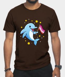 Lesbian T-Shirts - Lesbian Dolphin Lesbian Pride T-Shirt TP1503 17 - Lesbian Flag Lesbian Dolphin Lesbian Pride