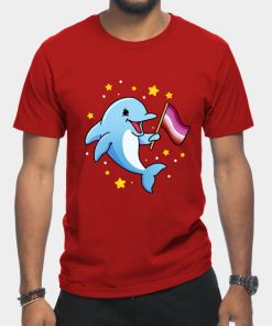 Lesbian T-Shirts - Lesbian Dolphin Lesbian Pride T-Shirt TP1503 18 - Lesbian Flag Lesbian Dolphin Lesbian Pride