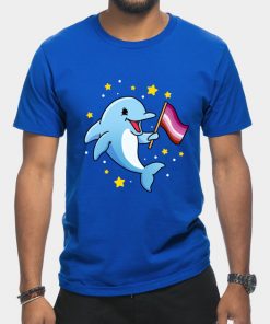 Lesbian T-Shirts - Lesbian Dolphin Lesbian Pride T-Shirt TP1503 2 - Lesbian Flag Lesbian Dolphin Lesbian Pride