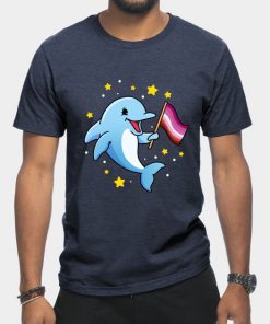 Lesbian T-Shirts - Lesbian Dolphin Lesbian Pride T-Shirt TP1503 3 - Lesbian Flag Lesbian Dolphin Lesbian Pride
