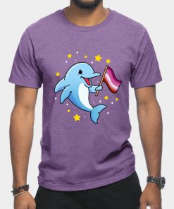 Lesbian T-Shirts - Lesbian Dolphin Lesbian Pride T-Shirt TP1503 4 - Lesbian Flag Lesbian Dolphin Lesbian Pride