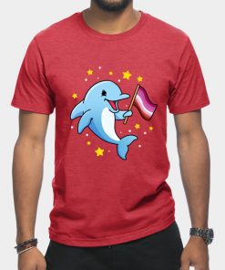 Lesbian T-Shirts - Lesbian Dolphin Lesbian Pride T-Shirt TP1503 5 - Lesbian Flag Lesbian Dolphin Lesbian Pride