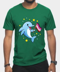 Lesbian T-Shirts - Lesbian Dolphin Lesbian Pride T-Shirt TP1503 6 - Lesbian Flag Lesbian Dolphin Lesbian Pride