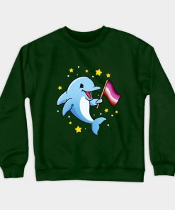 Lesbian Sweatshirts - Lesbian Dolphin Lesbian Pride Sweatshirt TP1503 2 - Lesbian Flag Lesbian Dolphin Lesbian Pride