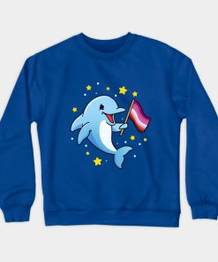 Lesbian Sweatshirts - Lesbian Dolphin Lesbian Pride Sweatshirt TP1503 3 - Lesbian Flag Lesbian Dolphin Lesbian Pride