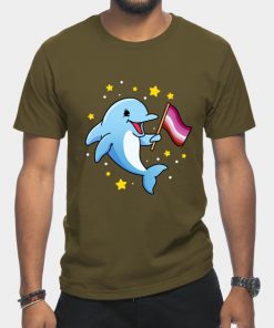 Lesbian T-Shirts - Lesbian Dolphin Lesbian Pride T-Shirt TP1503 7 - Lesbian Flag Lesbian Dolphin Lesbian Pride