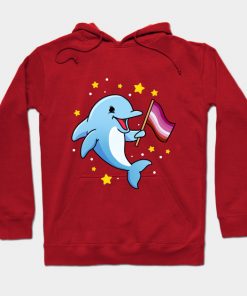 Lesbian Hoodies - Lesbian Dolphin Lesbian Pride Hoodie TP1503 2 - Lesbian Flag Lesbian Dolphin Lesbian Pride