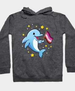 Lesbian Hoodies - Lesbian Dolphin Lesbian Pride Hoodie TP1503 3 - Lesbian Flag Lesbian Dolphin Lesbian Pride