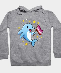 Lesbian Hoodies - Lesbian Dolphin Lesbian Pride Hoodie TP1503 4 - Lesbian Flag Lesbian Dolphin Lesbian Pride