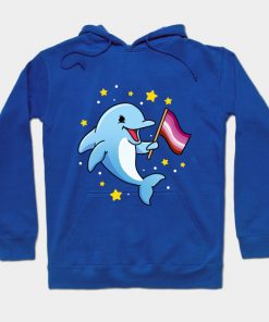 Lesbian Hoodies - Lesbian Dolphin Lesbian Pride Hoodie TP1503 5 - Lesbian Flag Lesbian Dolphin Lesbian Pride