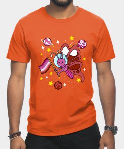 Lesbian T-Shirts - Lesbian Butterfly In Space Lesbian Pride T-Shirt TP1503 15 - Lesbian Flag Lesbian Butterfly In Space Lesbian Pride