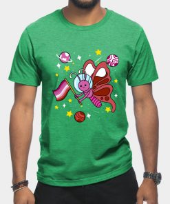 Lesbian T-Shirts - Lesbian Butterfly In Space Lesbian Pride T-Shirt TP1503 18 - Lesbian Flag Lesbian Butterfly In Space Lesbian Pride