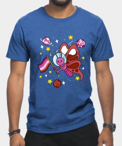 Lesbian T-Shirts - Lesbian Butterfly In Space Lesbian Pride T-Shirt TP1503 2 - Lesbian Flag Lesbian Butterfly In Space Lesbian Pride