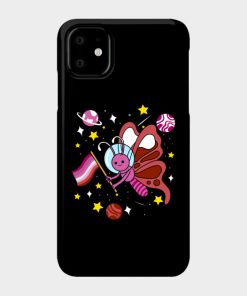 Lesbian Cases - Lesbian Butterfly In Space Lesbian Pride Phone Case TP1503 3 - Lesbian Flag Lesbian Butterfly In Space Lesbian Pride
