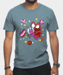 Lesbian T-Shirts - Lesbian Butterfly In Space Lesbian Pride T-Shirt TP1503 3 - Lesbian Flag Lesbian Butterfly In Space Lesbian Pride