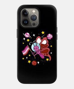 Lesbian Cases - Lesbian Butterfly In Space Lesbian Pride Phone Case TP1503 20 - Lesbian Flag Lesbian Butterfly In Space Lesbian Pride