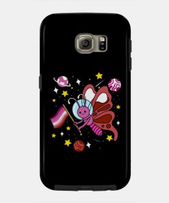 Lesbian Cases - Lesbian Butterfly In Space Lesbian Pride Phone Case TP1503 21 - Lesbian Flag Lesbian Butterfly In Space Lesbian Pride