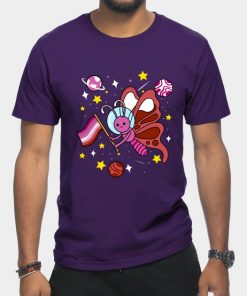Lesbian T-Shirts - Lesbian Butterfly In Space Lesbian Pride T-Shirt TP1503 5 - Lesbian Flag Lesbian Butterfly In Space Lesbian Pride