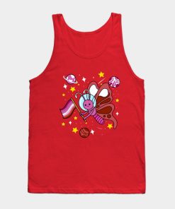 Lesbian Tank Tops - Lesbian Butterfly In Space Lesbian Pride Tank Top TP1503 2 - Lesbian Flag Lesbian Butterfly In Space Lesbian Pride