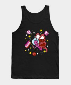 Lesbian Tank Tops - Lesbian Butterfly In Space Lesbian Pride Tank Top TP1503 3 - Lesbian Flag Lesbian Butterfly In Space Lesbian Pride