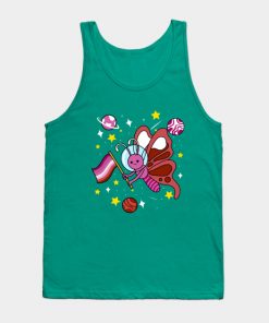 Lesbian Tank Tops - Lesbian Butterfly In Space Lesbian Pride Tank Top TP1503 4 - Lesbian Flag Lesbian Butterfly In Space Lesbian Pride