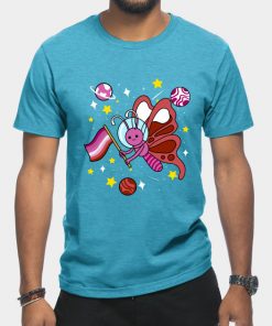 Lesbian T-Shirts - Lesbian Butterfly In Space Lesbian Pride T-Shirt TP1503 7 - Lesbian Flag Lesbian Butterfly In Space Lesbian Pride