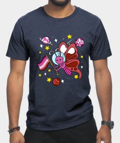 Lesbian T-Shirts - Lesbian Butterfly In Space Lesbian Pride T-Shirt TP1503 9 - Lesbian Flag Lesbian Butterfly In Space Lesbian Pride