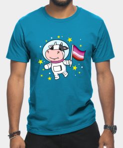 Lesbian T-Shirts - Lesbian Cow In Space Lesbian T-Shirt TP1503 16 - Lesbian Flag Lesbian Cow In Space Lesbian