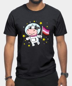 Lesbian T-Shirts - Lesbian Cow In Space Lesbian T-Shirt TP1503 5 - Lesbian Flag Lesbian Cow In Space Lesbian