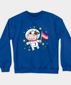 Lesbian Sweatshirts - Lesbian Cow In Space Lesbian Sweatshirt TP1503 3 - Lesbian Flag Lesbian Cow In Space Lesbian