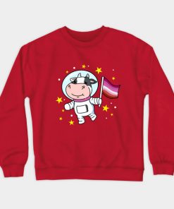 Lesbian Sweatshirts - Lesbian Cow In Space Lesbian Sweatshirt TP1503 5 - Lesbian Flag Lesbian Cow In Space Lesbian