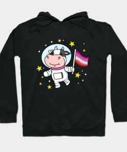 Lesbian Hoodies - Lesbian Cow In Space Lesbian Hoodie TP1503 4 - Lesbian Flag Lesbian Cow In Space Lesbian