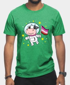 Lesbian T-Shirts - Lesbian Cow In Space Lesbian T-Shirt TP1503 8 - Lesbian Flag Lesbian Cow In Space Lesbian