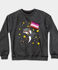 Lesbian Orca With Lesbian Pride Flag