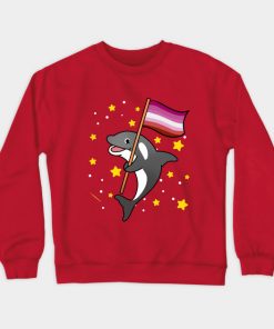 Lesbian Sweatshirts - Lesbian Orca With Lesbian Pride Flag Sweatshirt TP1503 5 - Lesbian Flag Lesbian Orca With Lesbian Pride Flag