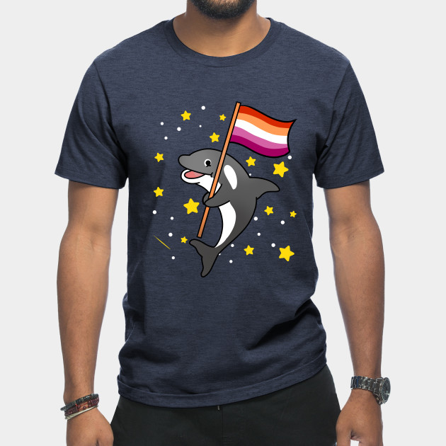 21594930_0-11 Orca With Orange Pink Lesbian Pride Flag