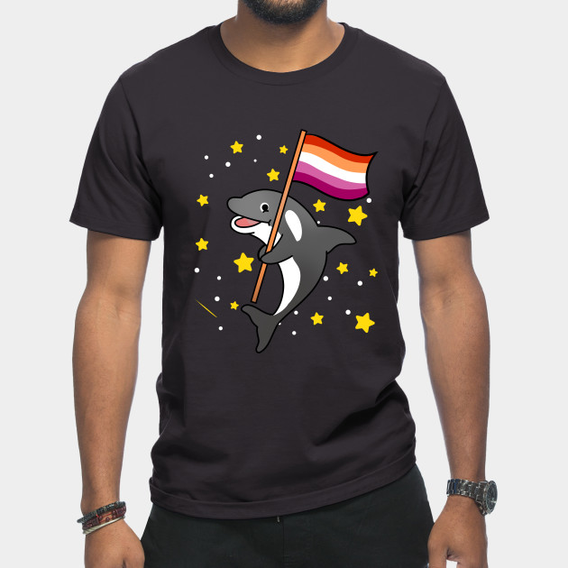 21594930_0-14 Orca With Orange Pink Lesbian Pride Flag