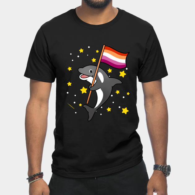 21594930_0-18 Orca With Orange Pink Lesbian Pride Flag