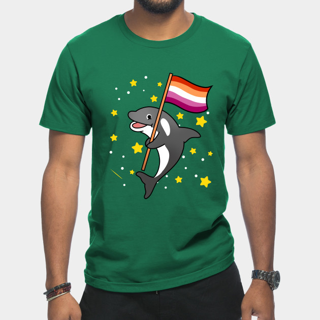 21594930_0-19 Orca With Orange Pink Lesbian Pride Flag