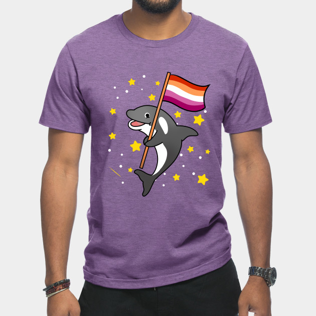 21594930_0-20 Orca With Orange Pink Lesbian Pride Flag