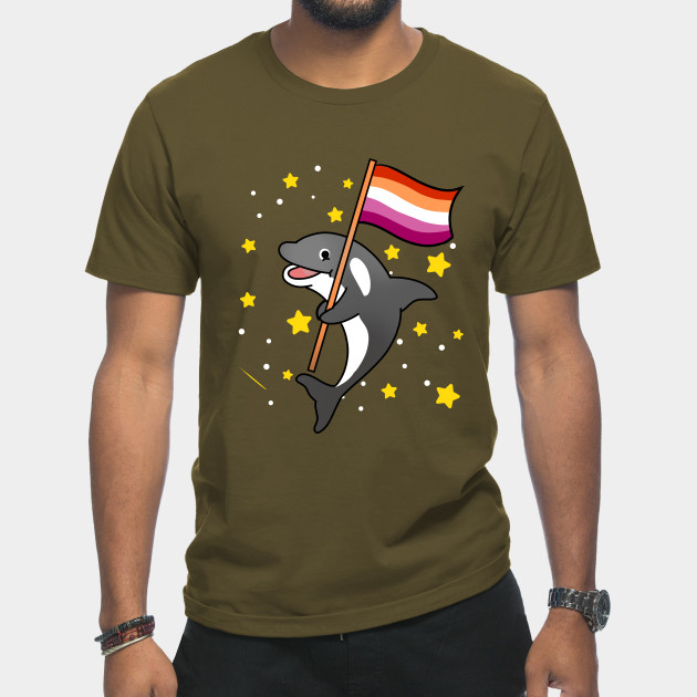 21594930_0-23 Orca With Orange Pink Lesbian Pride Flag