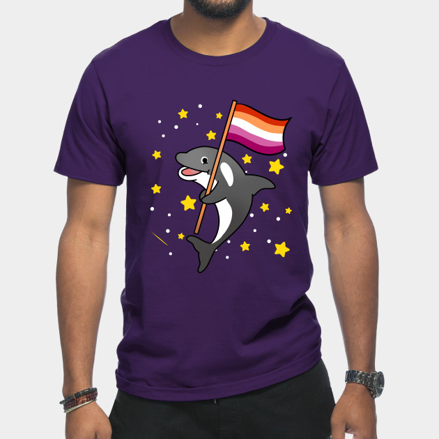 21594930_0-24 Orca With Orange Pink Lesbian Pride Flag