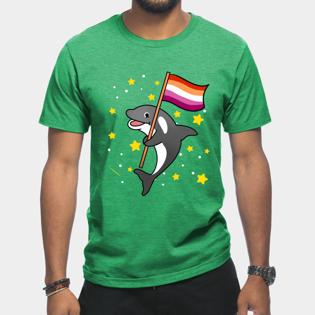 21594930_0-25 Orca With Orange Pink Lesbian Pride Flag