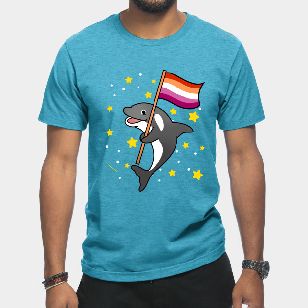 21594930_0-26 Orca With Orange Pink Lesbian Pride Flag